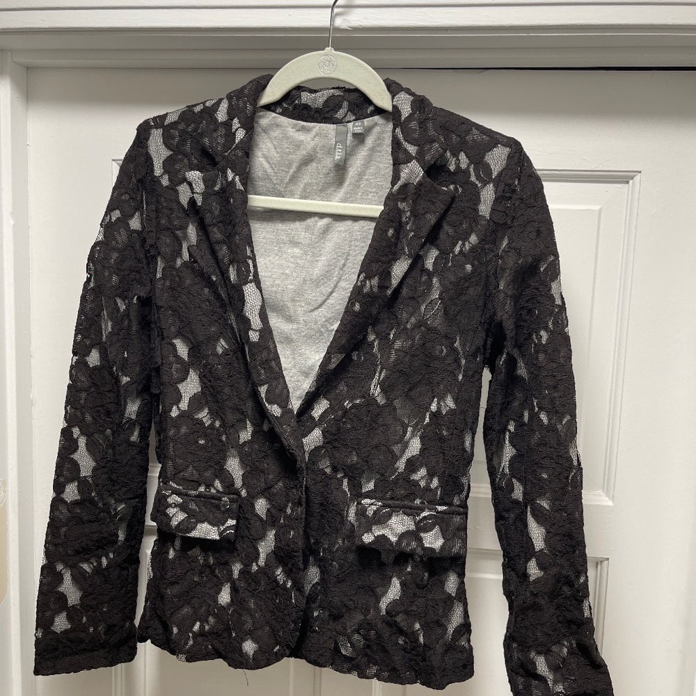 Knit laced jersey-lined blazer
